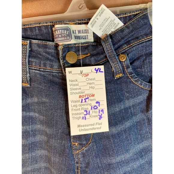 LEVI'S Signature Bootcut Leg Denim Jeans Mid Rise Regular Fit Blue Size 8 B3 - Picture 3 of 5